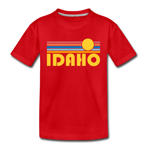Idaho Toddler T-Shirt - Retro Sun Idaho Toddler Tee - red