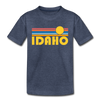 Idaho Toddler T-Shirt - Retro Sun Idaho Toddler Tee - heather blue