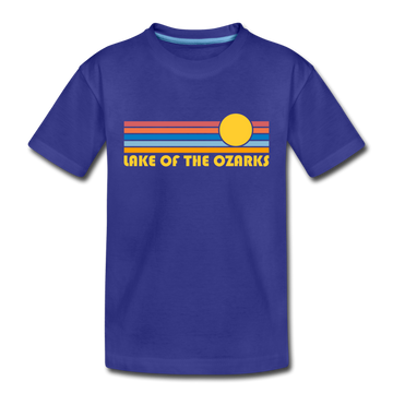 Lake of the Ozarks, Missouri Toddler T-Shirt - Retro Sun Lake of the Ozarks Toddler Tee - royal blue