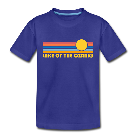 Lake of the Ozarks, Missouri Toddler T-Shirt - Retro Sun Lake of the Ozarks Toddler Tee - royal blue