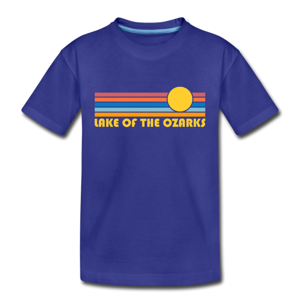 Lake of the Ozarks, Missouri Toddler T-Shirt - Retro Sun Lake of the Ozarks Toddler Tee - royal blue