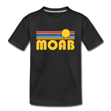 Moab, Utah Toddler T-Shirt - Retro Sun Moab Toddler Tee - black