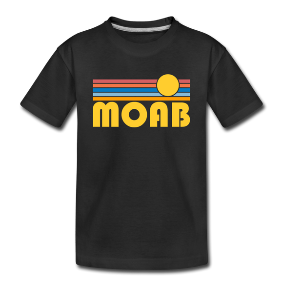 Moab, Utah Toddler T-Shirt - Retro Sun Moab Toddler Tee - black