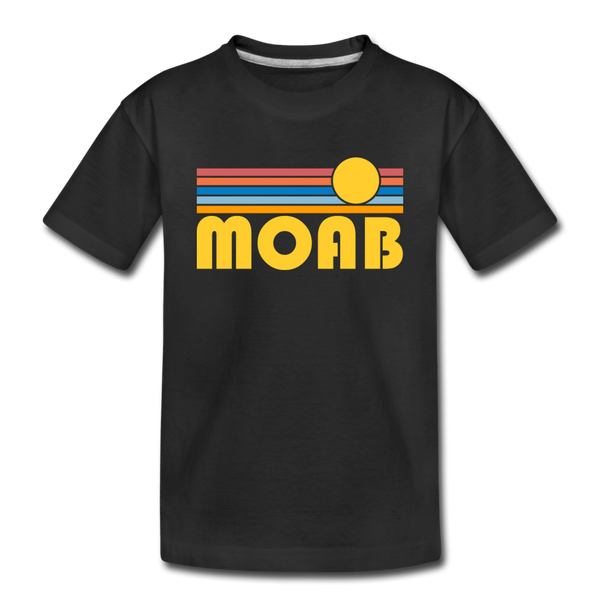 Moab, Utah Toddler T-Shirt - Retro Sun Moab Toddler Tee - black