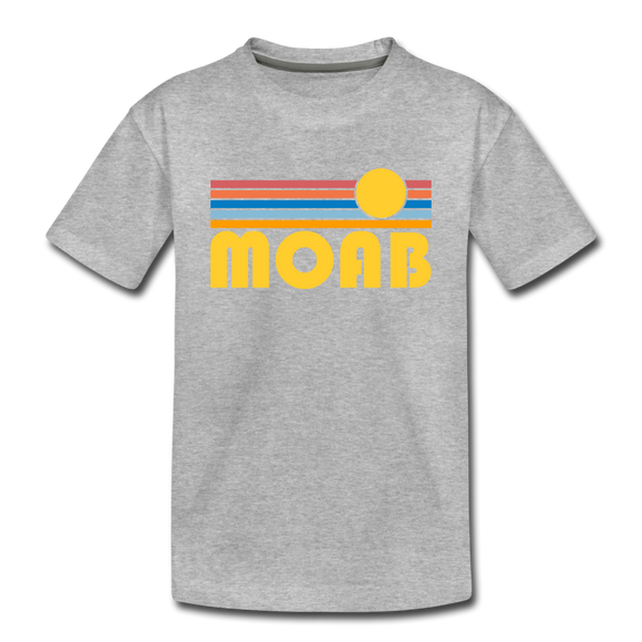 Moab, Utah Toddler T-Shirt - Retro Sun Moab Toddler Tee - heather gray