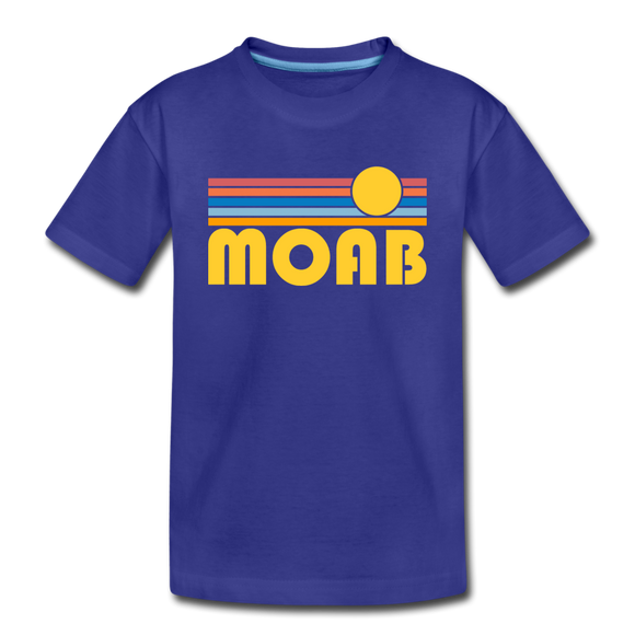 Moab, Utah Toddler T-Shirt - Retro Sun Moab Toddler Tee - royal blue
