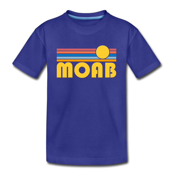 Moab, Utah Toddler T-Shirt - Retro Sun Moab Toddler Tee - royal blue