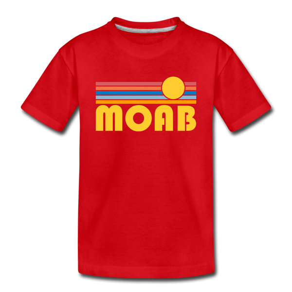 Moab, Utah Toddler T-Shirt - Retro Sun Moab Toddler Tee - red