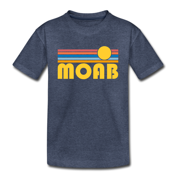 Moab, Utah Toddler T-Shirt - Retro Sun Moab Toddler Tee - heather blue