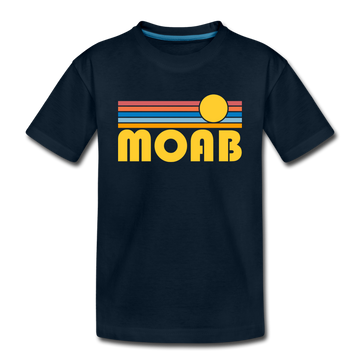 Moab, Utah Toddler T-Shirt - Retro Sun Moab Toddler Tee - deep navy