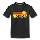 Michigan Toddler T-Shirt - Retro Sun Michigan Toddler Tee - black