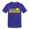 Michigan Toddler T-Shirt - Retro Sun Michigan Toddler Tee - royal blue