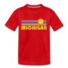 Michigan Toddler T-Shirt - Retro Sun Michigan Toddler Tee - red