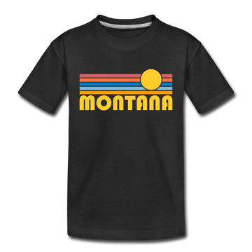 Montana Toddler T-Shirt - Retro Sun Montana Toddler Tee - black