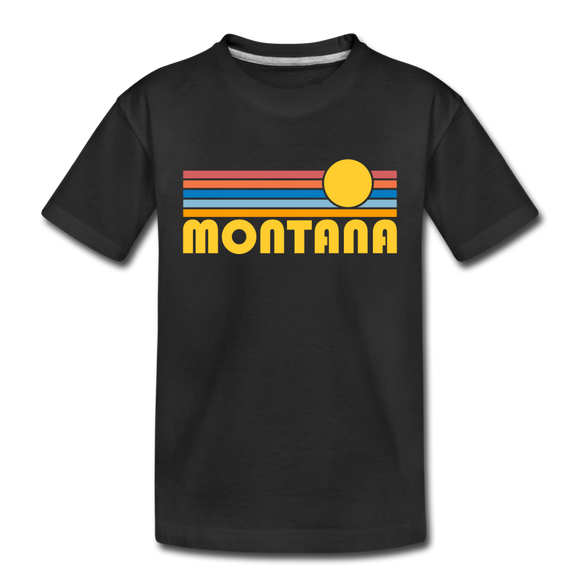 Montana Toddler T-Shirt - Retro Sun Montana Toddler Tee - black