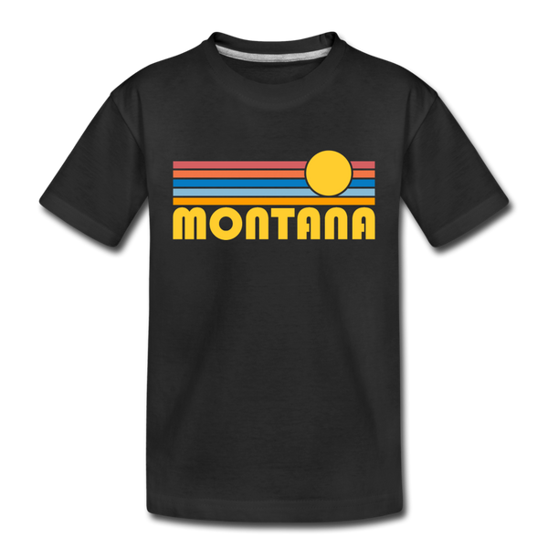 Montana Toddler T-Shirt - Retro Sun Montana Toddler Tee - black