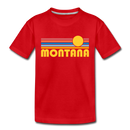 Montana Toddler T-Shirt - Retro Sun Montana Toddler Tee - red