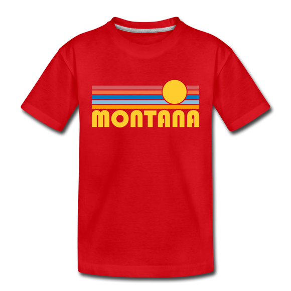 Montana Toddler T-Shirt - Retro Sun Montana Toddler Tee - red