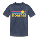 Montana Toddler T-Shirt - Retro Sun Montana Toddler Tee - heather blue