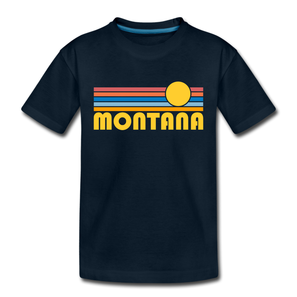 Montana Toddler T-Shirt - Retro Sun Montana Toddler Tee - deep navy