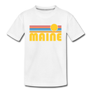 Maine Toddler T-Shirt - Retro Sun Maine Toddler Tee - white