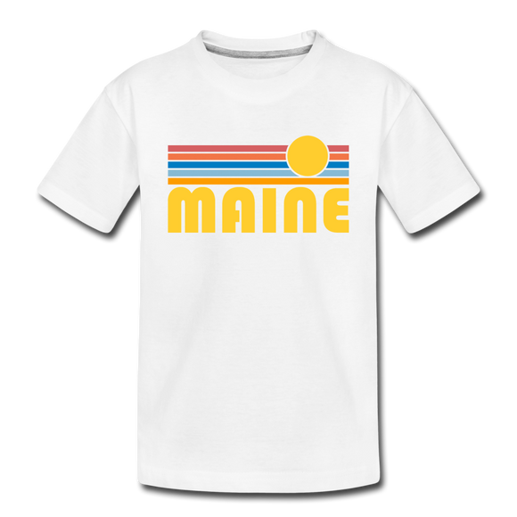 Maine Toddler T-Shirt - Retro Sun Maine Toddler Tee - white
