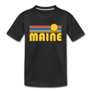 Maine Toddler T-Shirt - Retro Sun Maine Toddler Tee - black