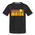 Maine Toddler T-Shirt - Retro Sun Maine Toddler Tee - black