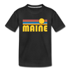 Maine Toddler T-Shirt - Retro Sun Maine Toddler Tee - black