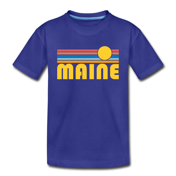 Maine Toddler T-Shirt - Retro Sun Maine Toddler Tee - royal blue
