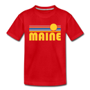 Maine Toddler T-Shirt - Retro Sun Maine Toddler Tee - red