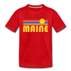Maine Toddler T-Shirt - Retro Sun Maine Toddler Tee - red