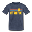 Maine Toddler T-Shirt - Retro Sun Maine Toddler Tee - heather blue