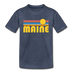 Maine Toddler T-Shirt - Retro Sun Maine Toddler Tee - heather blue