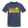 Maine Toddler T-Shirt - Retro Sun Maine Toddler Tee - heather blue