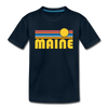 Maine Toddler T-Shirt - Retro Sun Maine Toddler Tee - deep navy