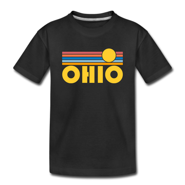 Ohio Toddler T-Shirt - Retro Sun Ohio Toddler Tee - black