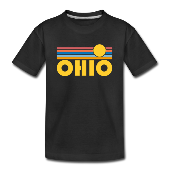 Ohio Toddler T-Shirt - Retro Sun Ohio Toddler Tee - black