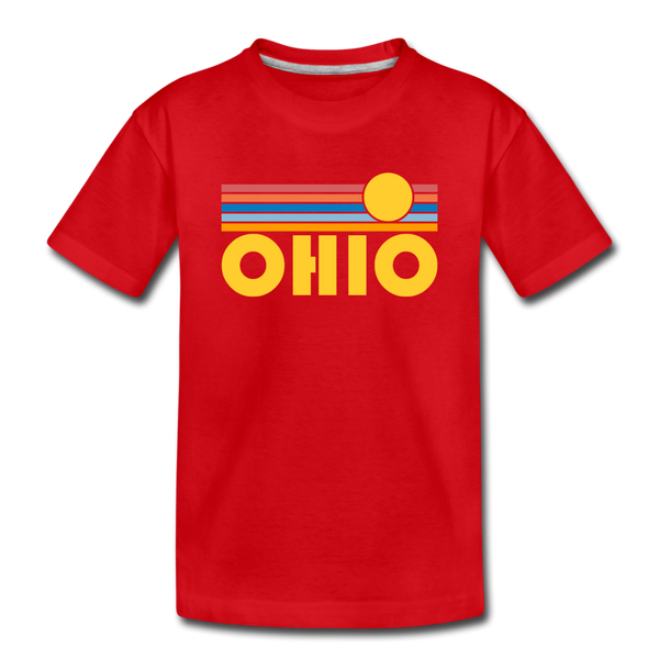 Ohio Toddler T-Shirt - Retro Sun Ohio Toddler Tee - red