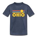 Ohio Toddler T-Shirt - Retro Sun Ohio Toddler Tee - heather blue