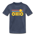 Ohio Toddler T-Shirt - Retro Sun Ohio Toddler Tee - heather blue