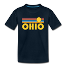Ohio Toddler T-Shirt - Retro Sun Ohio Toddler Tee - deep navy