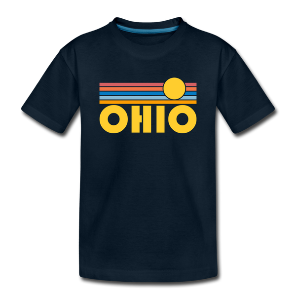 Ohio Toddler T-Shirt - Retro Sun Ohio Toddler Tee - deep navy