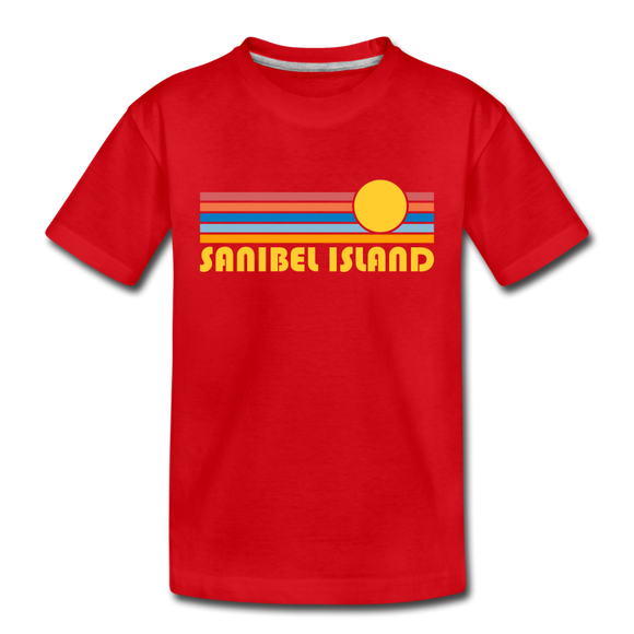 Sanibel Island, Florida Toddler T-Shirt - Retro Sun Sanibel Island Toddler Tee - red