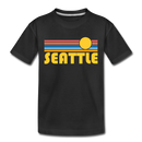 Seattle, Washington Toddler T-Shirt - Retro Sun Seattle Toddler Tee - black