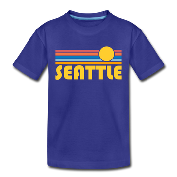 Seattle, Washington Toddler T-Shirt - Retro Sun Seattle Toddler Tee - royal blue