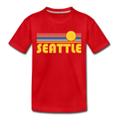 Seattle, Washington Toddler T-Shirt - Retro Sun Seattle Toddler Tee - red