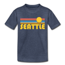 Seattle, Washington Toddler T-Shirt - Retro Sun Seattle Toddler Tee - heather blue