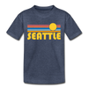 Seattle, Washington Toddler T-Shirt - Retro Sun Seattle Toddler Tee - heather blue