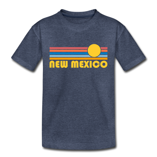 New Mexico Toddler T-Shirt - Retro Sun New Mexico Toddler Tee - heather blue